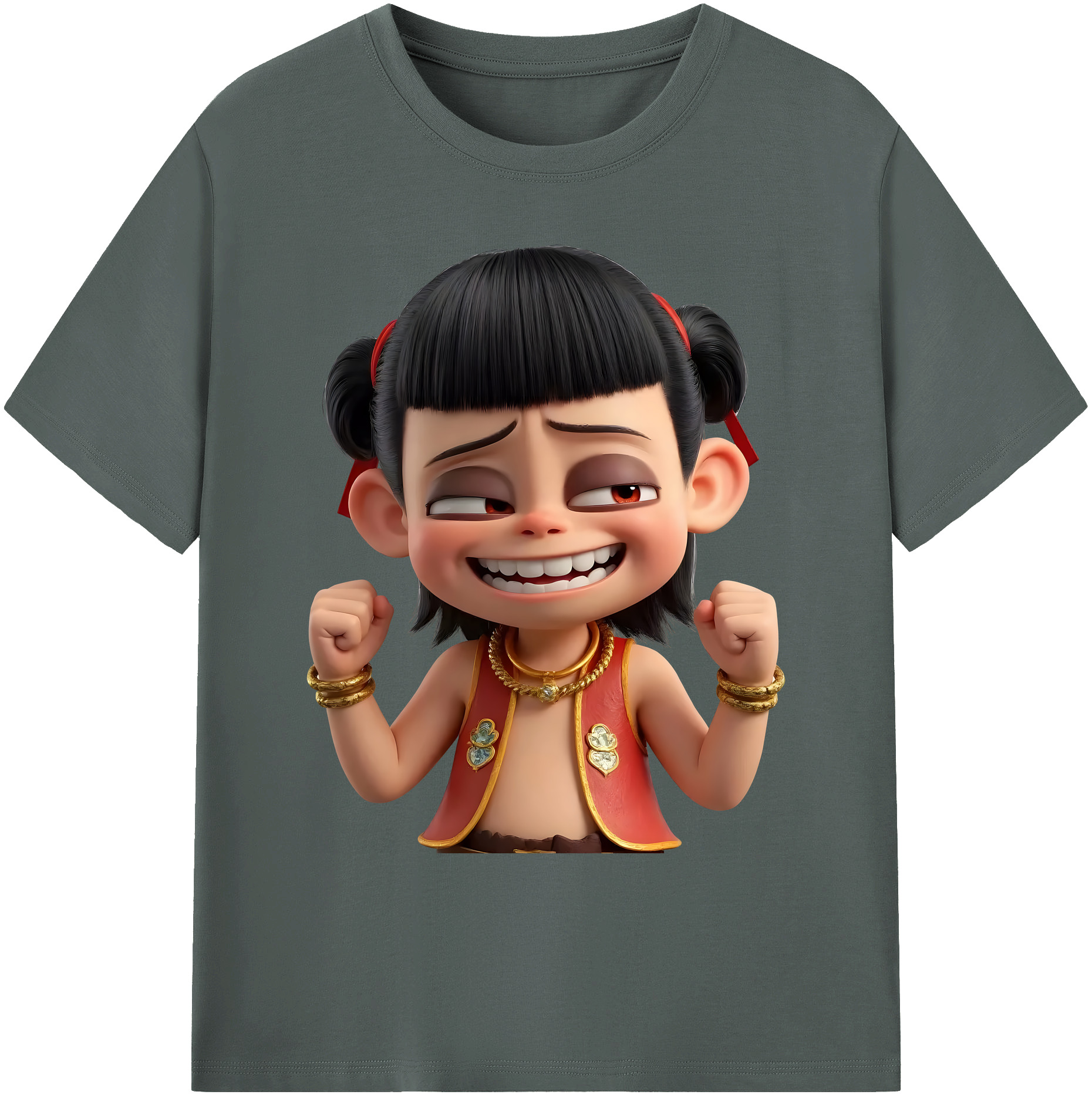（画像用） Ne Zha 2 ナタ 魔童の大暴れ 綿100％ メンズ半袖Tシャツ｜肌触りやわらか＆通気性